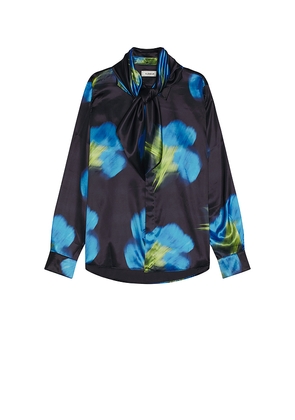 FLANEUR Blurred Flower Shirt in Black. Size L. Also in S.