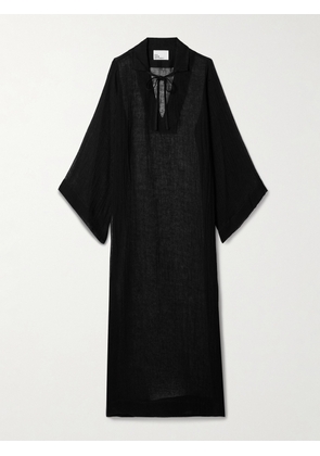 Lisa Marie Fernandez - Linen-blend Gauze Kaftan - Black - 1,2,3,4