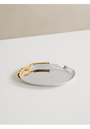 L'Objet - Fern Small Gold-plated Stainless Steel Tray - Silver - One size