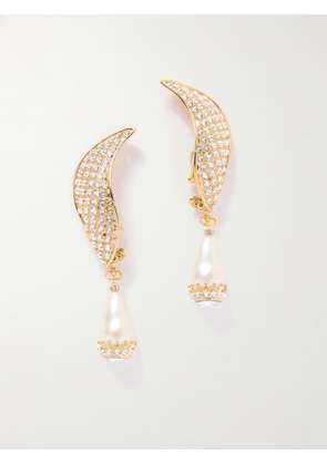 Valentino Garavani - Gold-tone, Crystal, Faux Pearl And Resin Earrings - One size