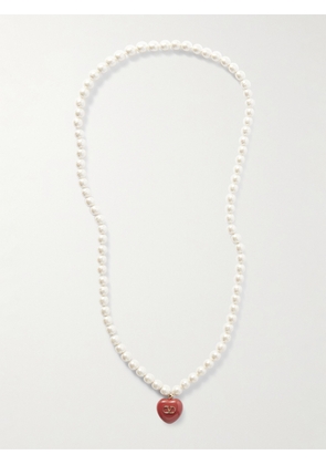 Valentino Garavani - Gold-tone, Faux Pearl And Enamel Necklace - White - One size