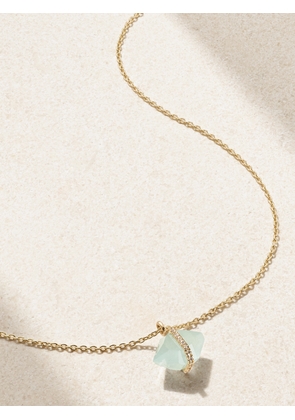 Melissa Joy Manning - 14-karat Recycled Gold, Aquamarine And Herkimer Diamond Necklace - Blue - One size