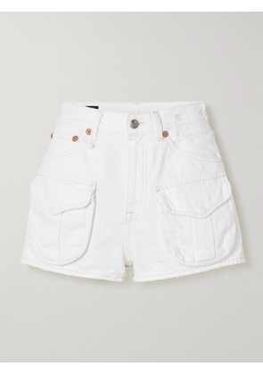 R13 - Boyfriend Distressed Denim Shorts - White - 24,25,26,27,28,29,30,31