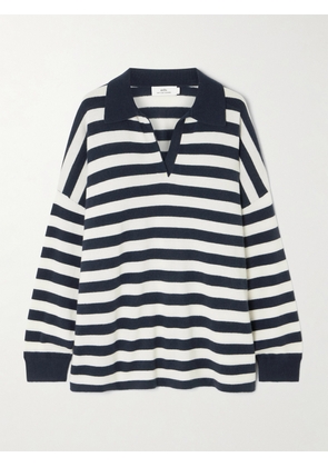 Arch4 - Victoria Oversized Striped Cashmere Polo Sweater - Blue - x small,small,medium,large,x large