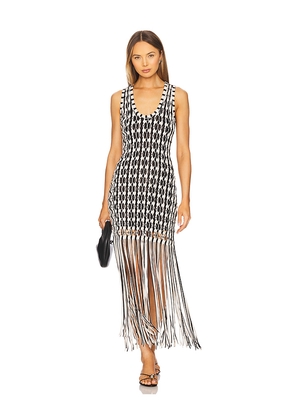 SIMKHAI Sonia Tank Dress in White & Black Multi in Black,White. Size S. Also in XS.