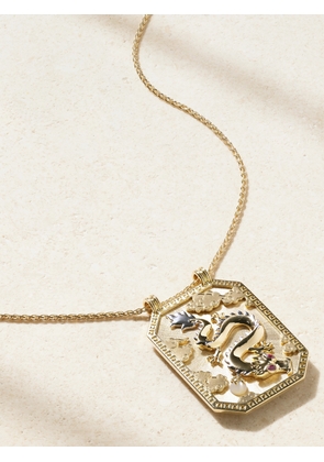 Marie Lichtenberg - Dragon Scapular 18-karat Gold, Ruby And Pearl Necklace - One size