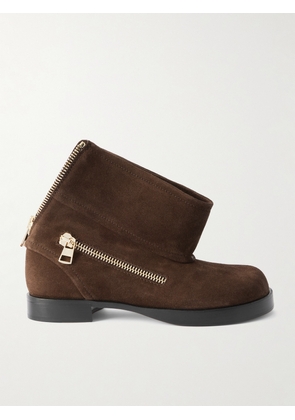 JW Anderson - Zip-detailed Suede Ankle Boots - Brown - IT37,IT38,IT39,IT40,IT41