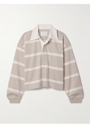 Citizens of Humanity - Aris Twill-trimmed Striped Cotton-jersey Polo Shirt - Brown - x small,small,medium,large,x large