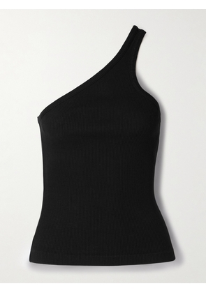 AGOLDE - Verica One-shoulder Ribbed-knit Tank - Black - x small,small,medium,large,x large