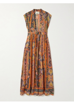 Isabel Marant - Melissa Belted Paisley-print Silk Maxi Dress - Orange - FR 34,FR 36,FR 38,FR 40,FR 42