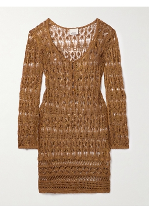 Isabel Marant - Pia Metallic Crocheted Mini Dress - Brown - FR 34,FR 36,FR 38,FR 40,FR 42,FR 44
