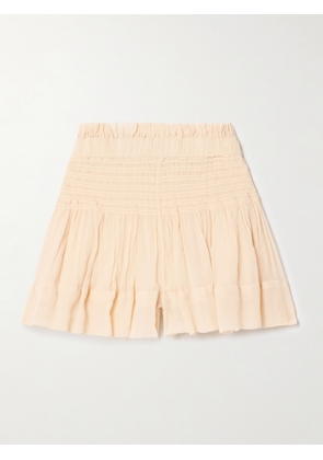 Isabel Marant - Maelly Shirred Silk-crepon Shorts - Neutrals - FR 34,FR 36,FR 38,FR 40,FR 42
