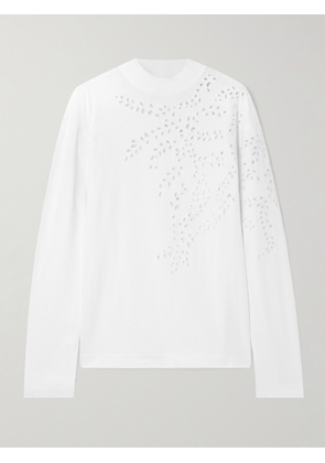 Dries Van Noten - Broderie Anglaise Cotton-jersey T-shirt - White - x small,small,medium,large