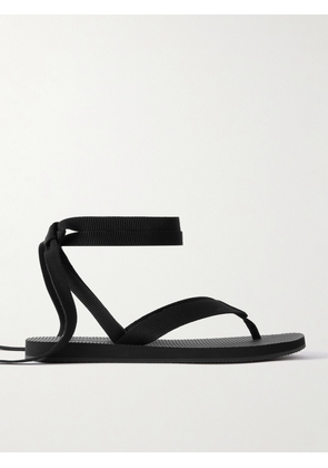 The Row - Dune Knot Cotton-blend Grosgrain Sandals - Gray - IT36,IT37,IT38,IT39,IT40,IT41,IT42