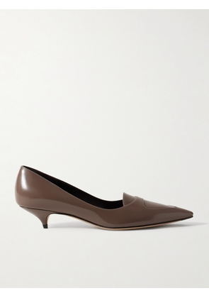The Row - Viv Glossed-leather Pumps - Brown - IT36,IT37,IT38,IT38.5,IT39,IT39.5,IT40,IT41,IT42