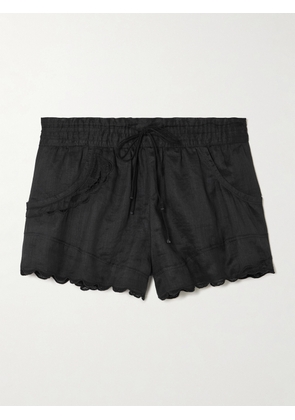 Isabel Marant - Lola Broderie Anglaise Ramie Shorts - Black - FR 34,FR 36,FR 38,FR 40,FR 42