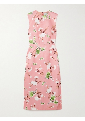 Erdem - Floral-print Cotton-blend Faille Midi Dress - Pink - UK 4,UK 6,UK 8,UK 10,UK 12,UK 14,UK 16,UK 18