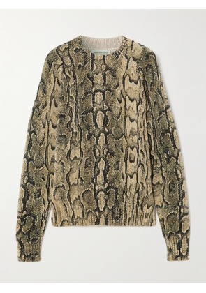 Dries Van Noten - Snake-print Knitted Sweater - Animal print - x small,small,medium,large
