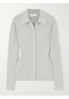 Dries Van Noten - Ribbed-knit Wool-blend Cardigan - Gray - x small,small,medium,large