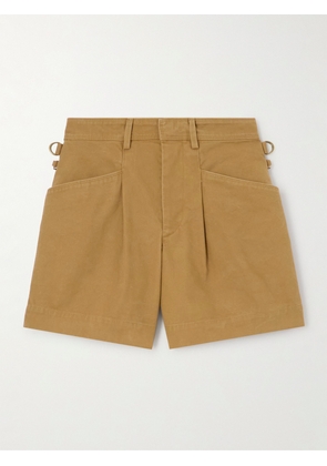Isabel Marant - Fairy Pleated Cotton-canvas Shorts - Brown - FR 34,FR 36,FR 38,FR 40,FR 42