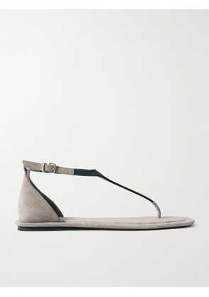 Brunello Cucinelli - Bead-embellished Suede Sandals - Brown - IT36,IT37,IT37.5,IT38,IT38.5,IT39,IT39.5,IT40,IT40.5,IT41