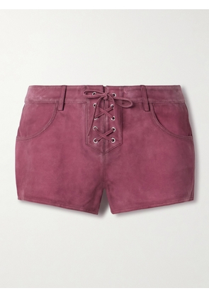 Isabel Marant - Vanel Lace-up Suede Shorts - Purple - FR 34,FR 36,FR 38,FR 40,FR 42
