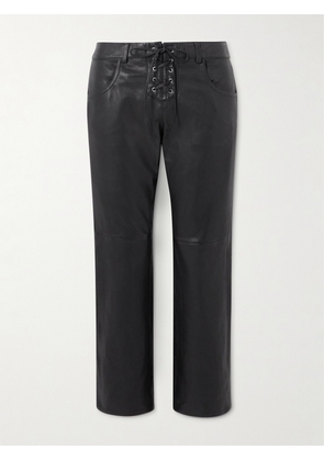 Isabel Marant - Vanel Lace-up Leather Straight-leg Pants - Black - FR 34,FR 36,FR 38,FR 40,FR 42