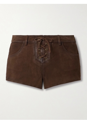 Isabel Marant - Vanel Lace-up Suede Shorts - Brown - FR 34,FR 36,FR 38,FR 40,FR 42