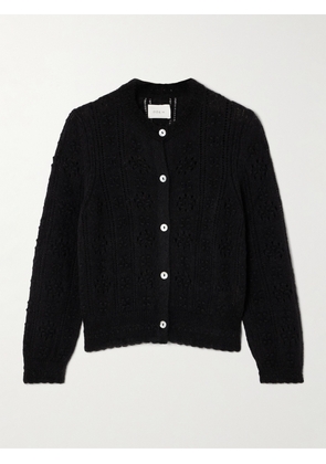 DÔEN - Cassidy Pointelle-knit Alpaca-blend Cardigan - Black - xx small,x small,small,medium,large,x large