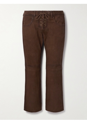 Isabel Marant - Vanel Lace-up Suede Straight-leg Pants - Brown - FR 34,FR 36,FR 38,FR 40,FR 42