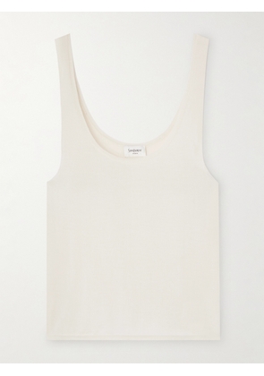 SAINT LAURENT - Wool, Cashmere And Silk-blend Tank Top - Ivory - XS,S,M,L,XL