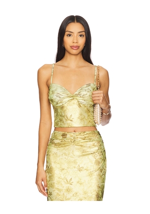 GCDS Printed Lame Top in Green. Size L. Also in S, XS.