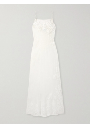 Carine Gilson - Lace-trimmed Silk-satin Nightdress - White - x small,small,medium,large,x large
