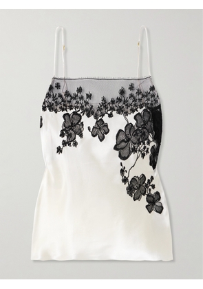 Carine Gilson - Lace-trimmed Silk-satin Camisole - White - x small,small,medium,large,x large