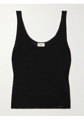 SAINT LAURENT - Metallic Knitted Tank - Black - XS,S,M,L