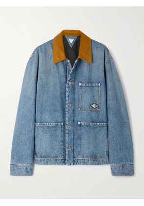 Bottega Veneta - Appliquéd Suede-trimmed Denim Jacket - Blue - IT36,IT38,IT40