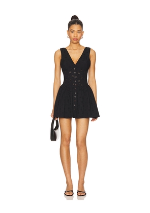 Frankies Bikinis Marley Eyelet Mini Dress in Black. Size M. Also in XS, XL, XXS.
