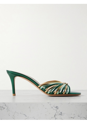 Gianvito Rossi - Vyna 70 Logo-embellished Metallic Leather Mules - Green - IT36,IT36.5,IT37,IT37.5,IT38,IT38.5,IT39,IT39.5,IT40,IT40.5,IT41,IT41.5,IT42