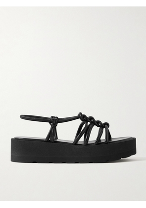 Gianvito Rossi - Hebe 45 Knotted Leather Platform Sandals - Black - IT36,IT36.5,IT37,IT37.5,IT38,IT38.5,IT39,IT39.5,IT40,IT40.5,IT41,IT41.5,IT42