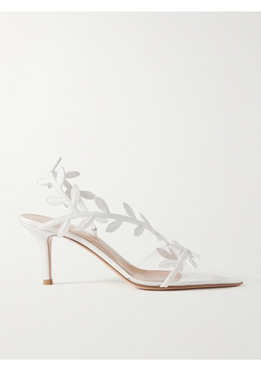 Gianvito Rossi - Leaf 85 Leather And Pvc Slingback Sandals - White - IT36,IT36.5,IT37,IT37.5,IT38,IT38.5,IT39,IT39.5,IT40,IT40.5,IT41,IT41.5,IT42