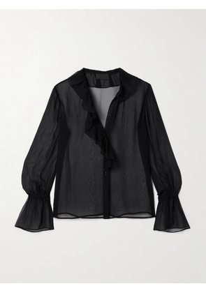 Nili Lotan - Cecily Ruffled Silk-chiffon Blouse - Black - x small,small,medium,large,x large