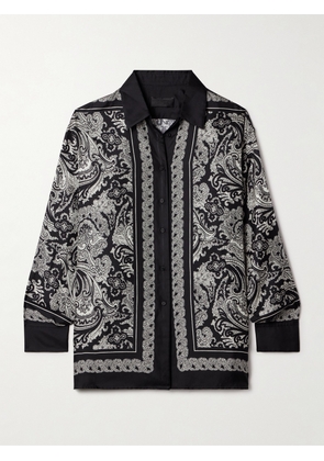 Nili Lotan - Alfie Bandana-print Silk-twill Shirt - Black - x small,small,medium,large,x large