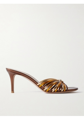 Gianvito Rossi - Vyna Metallic Leather Mules - Brown - IT36,IT36.5,IT37,IT37.5,IT38,IT38.5,IT39,IT39.5,IT40,IT40.5,IT41,IT41.5,IT42
