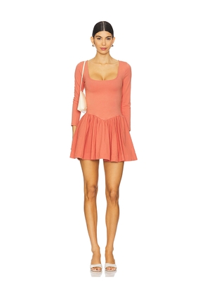Free People x free-est Onda Sleeved Mini Dress In Red Mango in Coral. Size L. Also in XS.