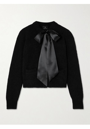 Anine Bing - Rhodes Bow-detailed Alpaca-blend Cardigan - Black - x small,small,medium,large