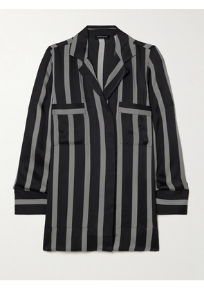 Anine Bing - Lynette Striped Silk-blend Satin-twill Shirt - Black - x small,small,medium,large