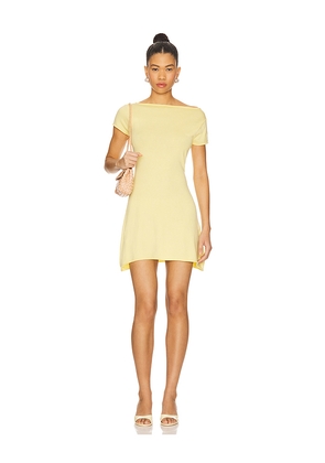 Frankies Bikinis Slumber Knit Mini Dress in Lemon. Size M. Also in S, XL.