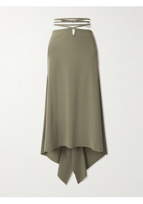Christopher Esber - Wrap-effect Jersey Pareo - Green - UK 6,UK 8,UK 10,UK 12,UK 14