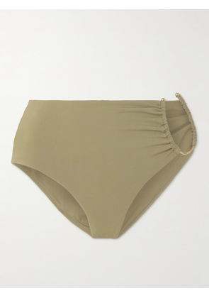 Christopher Esber - Cutout Embellished Bikini Briefs - Neutrals - UK 4,UK 6,UK 8,UK 10,UK 12,UK 14