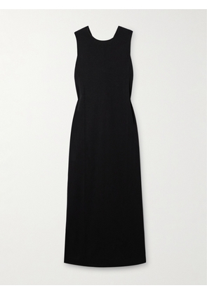 Loulou de Saison - Rayna Knotted Pima Cotton-jersey Midi Dress - Black - x small,small,medium,large,x large